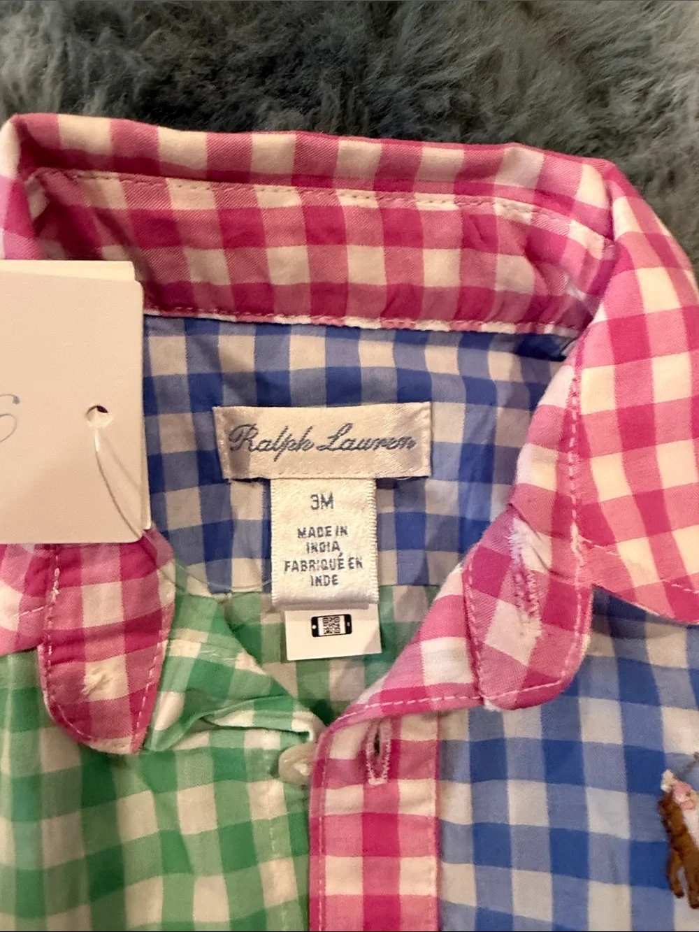 Ralph Lauren Pink, Green & Blue Gingham Shirt Dress